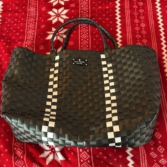 Kate Spade Woven Black And White Tote Bag NWOT - Picture 2 of 6